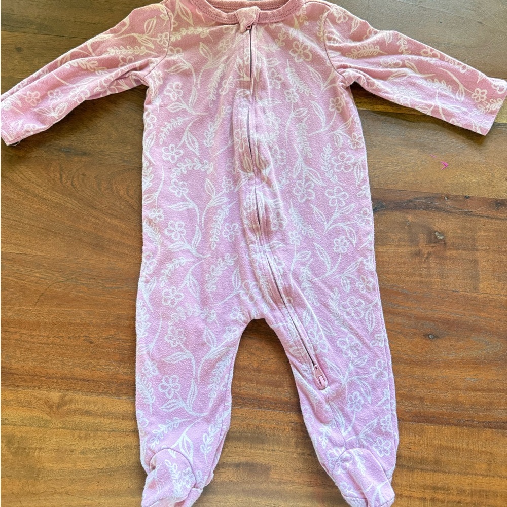First Impressions Light Pink Floral Footie
